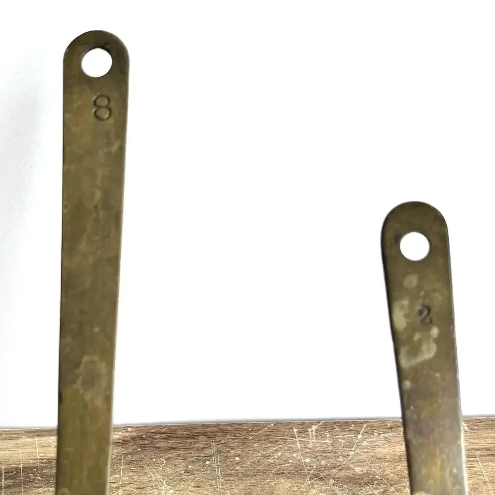 Vintage Brass Coffee Melting Pots 12 oz & 4 oz Rustic Patina Farmhouse Set of 2